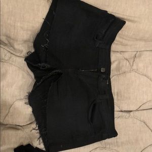 Black jean shorts